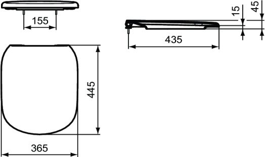 Сидение c крышкой Ideal Standard Tesi T352901 с микролифтом, петли хром