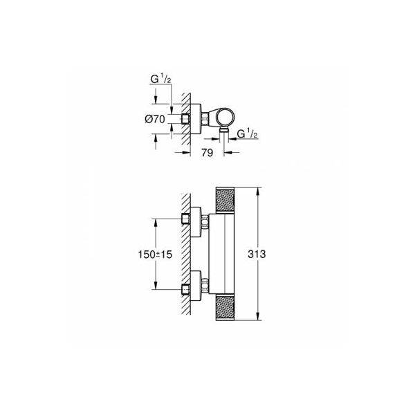 Термостатический смеситель для душа Grohe Grohtherm Performance 1000 34776000