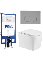 Комплект инсталляции с унитазом Weltwasser BAMBERG 545 + NESENBACH 004 GL-WT + BAMBERG CR