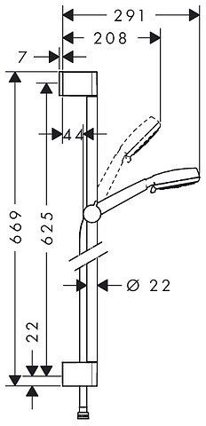 Душевой гарнитур Hansgrohe Crometta 100 (26651400)