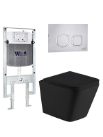 Комплект инсталляции с унитазом Weltwasser AMBERG 497 ST + GELBACH 043 MT-BL + AMBERG RD-MT CR