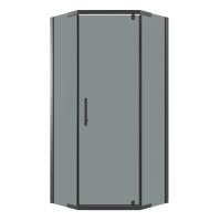 Душевое ограждение Niagara Eco NG-1010-14DT (100х100х190) трапеция,распашное,черный,стекло тонированное,1 место