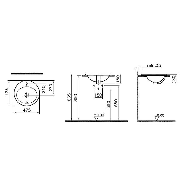 Раковина Vitra S20 5467B003-0001