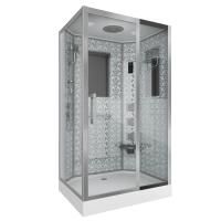 Душевая кабина Niagara Luxe NG-7711WR (90x120х215) низкий поддон(15см),дверь раздвижная,стенки серебро,6 мест