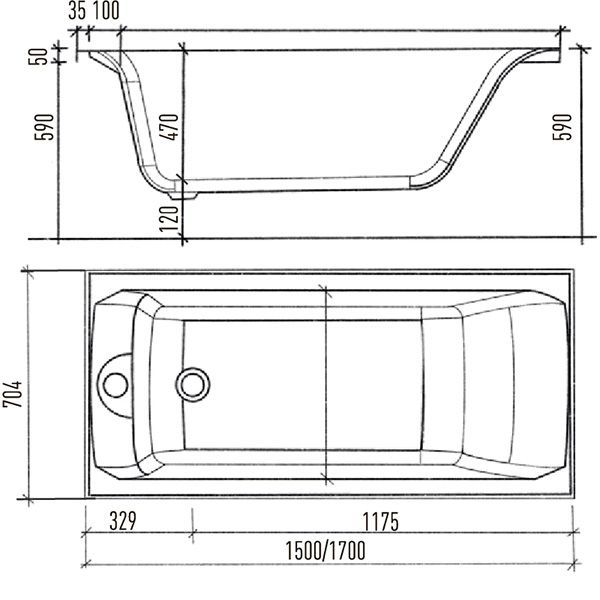 Ванна Eurolux Qwartry 150x70