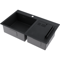 Кухонная мойка Omoikiri Akisame 86-2 Side-GB нерж. сталь/графит 4997047