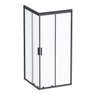 W90G-403-090BT Душевое ограждение AM.PM Gem Square Slide 90x90 стекло прозрачное, профиль черный матовый