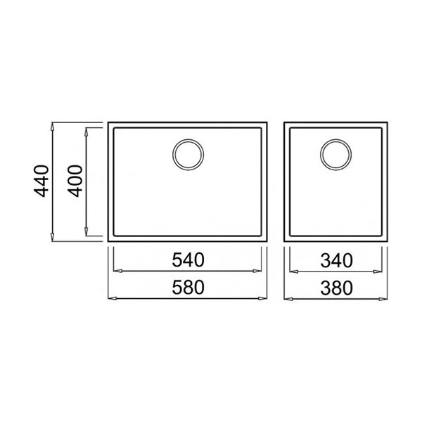 Кухонная мойка Elleci Quadra 210 Undermount G40 Nero LGQ21040BSO