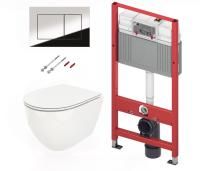 Комплект инсталляции TECEbase kit с хромированной кнопкой и подвесной унитаз Cerutti Spa Ticino Aria CT8911