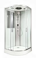 AB-1000B AQUABATH, ATLAS, Душевая кабина четверть круга с хромированным профилем, с крышей 900x900x2150