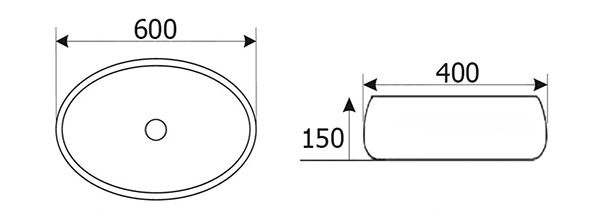 Умывальник Roxen Furia 570035 600х400х150