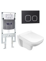 Унитаз с инсталляцией WeltWasser AMBERG 497 ST + KEHLBACH 004 GL-WT + AMBERG RD-BL