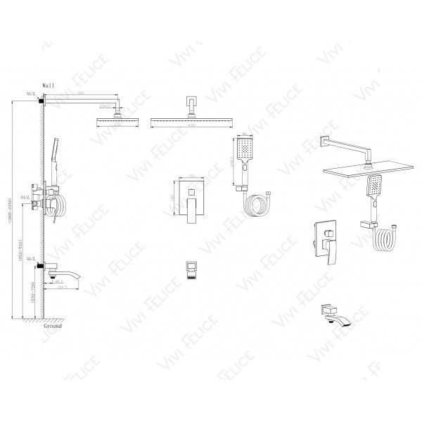 Душевой комплект Felice 1020 CROMO