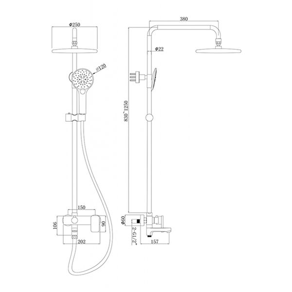 Душевая система Bravat Riffle F6336370CP-A-RUS