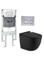 Комплект инсталляции с унитазом Weltwasser AMBERG 497 ST + HEIMBACH 043 MT-BL + AMBERG RD-CR