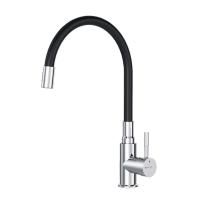 F85B07602 X-Joy S, Смеситель для кухни AM.PM с гибким изливом, черный/хром