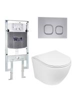 Комплект инсталляции с унитазом Weltwasser AMBERG 497 ST + MERZBACH 043 GL-WT + AMBERG RD-CR