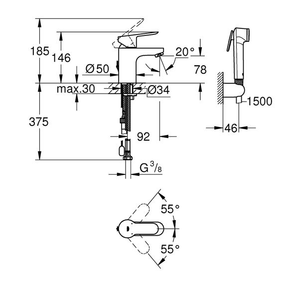 Смеситель для умывальника Grohe BauEdge 23757000