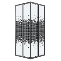 Душевое ограждение Niagara Eco NG-1010-14QBLACK (100х100х190) квадрат,раздвижное,черный,стекло мозаика,1 место
