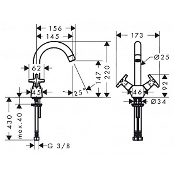 Смеситель для умывальника Hansgrohe Logis Classic 71271000