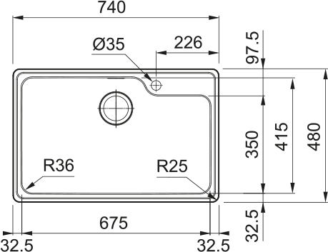 Кухонная мойка FRANKE 101.0689.946 из нержавеющей стали ВСX 610-74 TL (стоп-вентиль в комплекте)