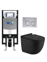 Комплект инсталляции с унитазом Weltwasser AMBERG 497 + HEIMBACH 043 MT-BL + AMBERG RD-CR