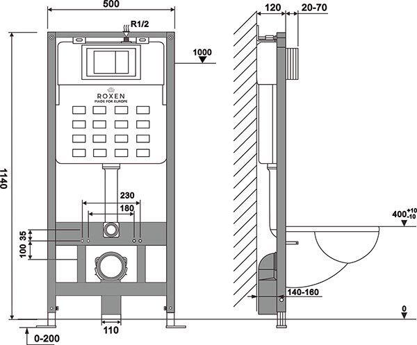 Комплект инсталляции 6 в 1 Roxen StounFix Slim 512989