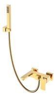 Смеситель для ванны с душем Boheme Qubic 473-G shinny gold
