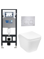 Комплект инсталляции с унитазом Weltwasser AMBERG 506 + GELBACH 043 GL-WT + AMBERG RD-MT CR