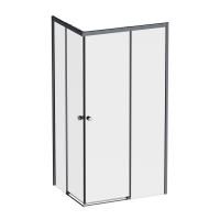 W94G-403-10080-BТ Душевое ограждение AM.PM X-Joy Square Slide 100х80, черный, прозрачное