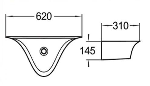 Раковина подвесная WeltWasser WW AISBACH 78205 GL-WT глянцевая белая 575х310х130 мм