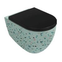 Унитаз ISVEA Infinity подвесной 365*530*400 мятно-зеленый матовый Terrazzo 10NF02001SV-2T-TRZ