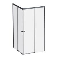 W94G-403-100100-BT1K X-joy Душевое ограждение AM.PM квадратное,раздвиж.двери 100x100 черный мат.