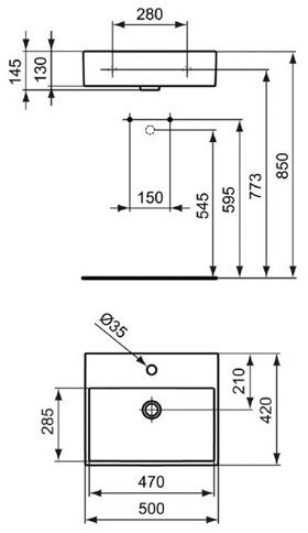 Умывальник Ideal Standard Strada K077701 50x42 см