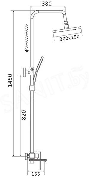 Душевая стойка со смесителем Shevanik S8536T