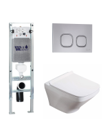 Комплект инсталляции с унитазом Weltwasser AMBERG 350 ST + HOFBACH 041 GL-WT + AMBERG RD-CR