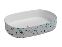 Раковина ISVEA Infinity накладная 550*360*120 цвет белый матовый Terrazzo 10NF65055SV-2L-TRZ