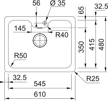 Кухонная мойка FRANKE 122.0689.806 из нержавеющей стали BCX 110-55 TL (стоп-вентиль в комплекте)