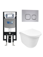 Унитаз с инсталляцией WeltWasser AMBERG 497 + TELBACH 004 GL-WT + AMBERG RD-CR