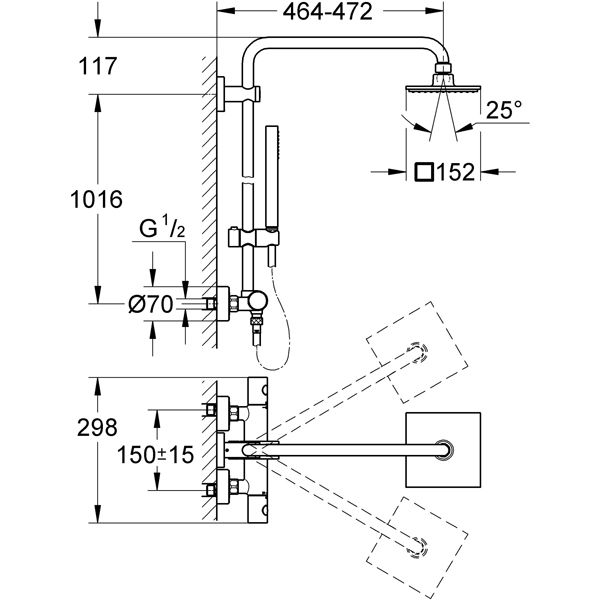 Душевая стойка Grohe Euphoria 150 27932000