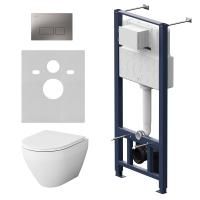 IS47031.701700 Инсталл с клавишей Pro S мат никель с подвесным унитазом Spirit V2.0 FlashClean с сиденьем м/лифт