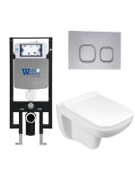 Унитаз с инсталляцией WeltWasser AMBERG 497 + KEHLBACH 004 GL-WT + AMBERG RD-CR