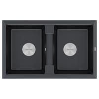 Мойка Paulmark TANDEM 80/2 PM238150-BLM 500х810х220 мм, IT-GRANIT, черный металлик