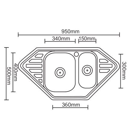 Кухонная мойка Ledeme L69550B 50x95 декор