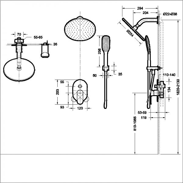 Душевая система Bravat Gina F865104C-A-ENG