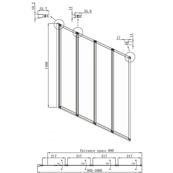 Шторка для ванны Ambassador Bath Screens 1604111L 100 см