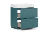 Тумба под умывальник Belux Базель напольная 70-02, Голубой Малахит матовый