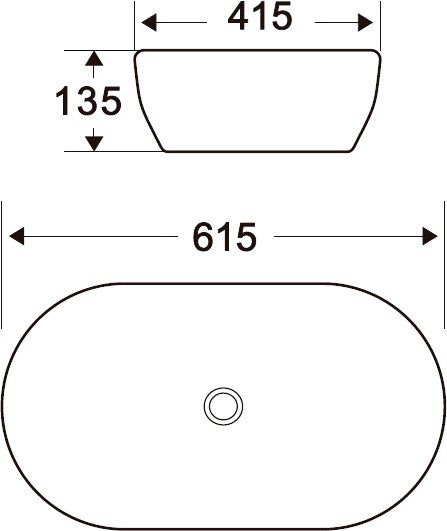 Умывальник накладной ESBANO OVAL W белый