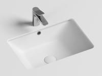 Умывальник прямоугольный встраиваемый под столешницу Ceramicanova Element 550*400*185мм, с крепежом и шаблоном для установки, Белый, CN6045