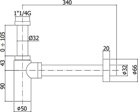 Сифон для умывальника Paffoni Light ZACC240ST